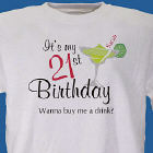 Buy Me A Drink Personalized 21st Birthday T-Shirt